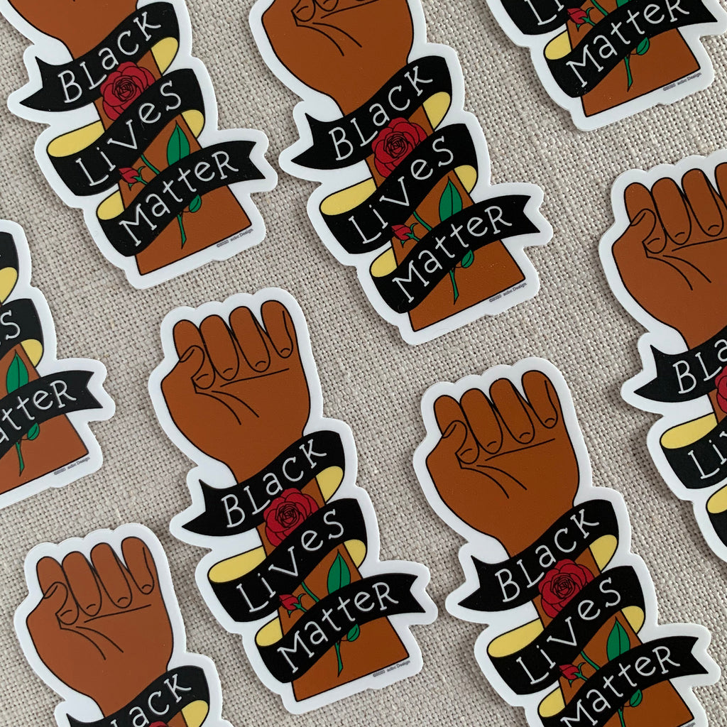 Black Lives Matter Rose Vinyl Sticker