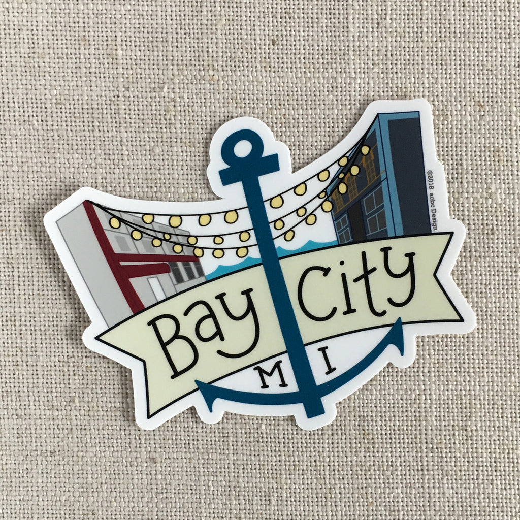 Bay City Anchor Vinyl Sticker