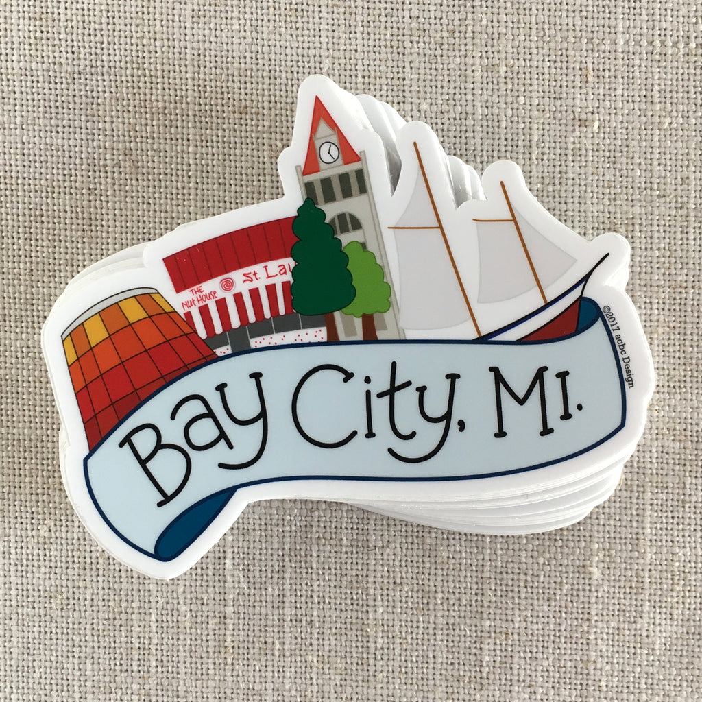 Bay City Michigan Vinyl Sticker
