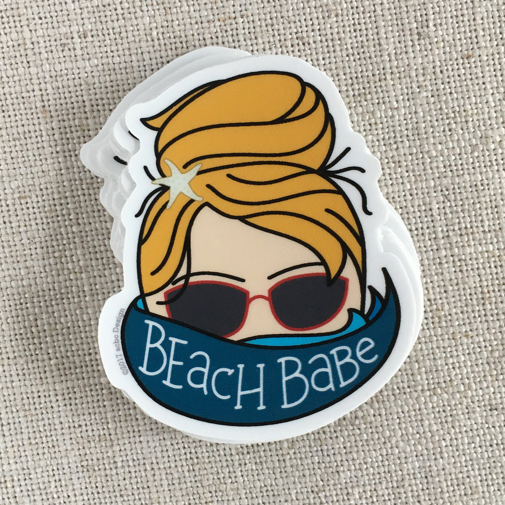 Beach Babe Blonde Vinyl Sticker