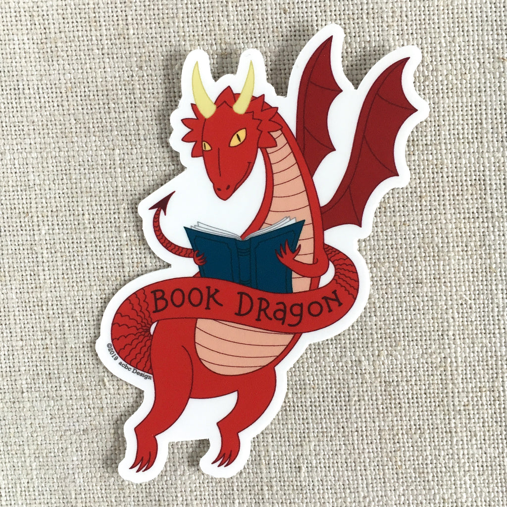 Book Dragon Vinyl Sticker