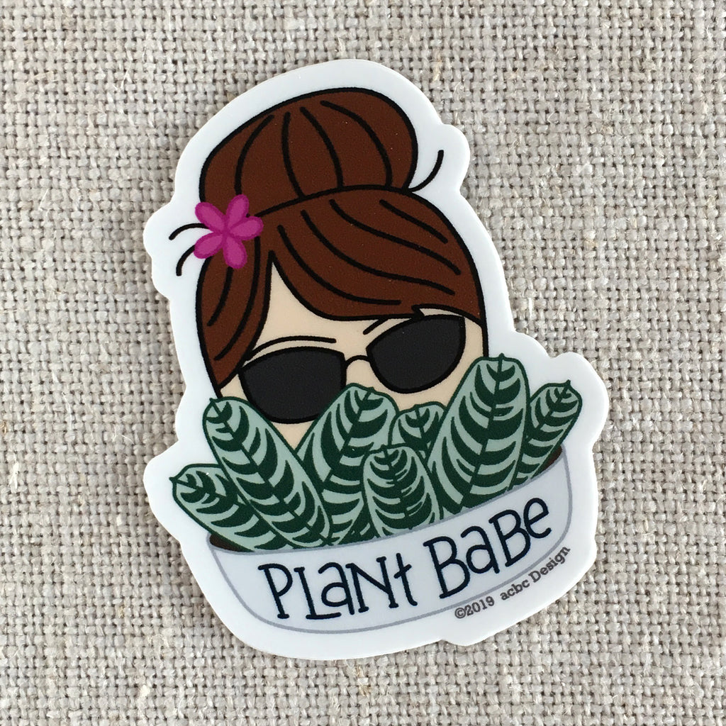 Plant Babe Brunette Vinyl Sticker