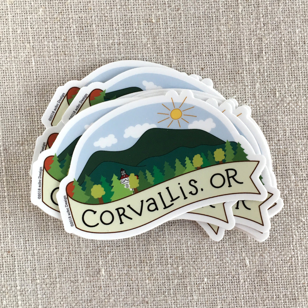 Corvallis, OR Marys Peak Vinyl Sticker