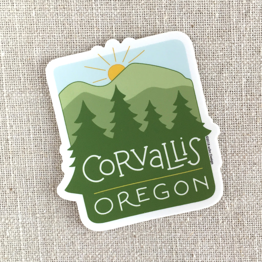 Corvallis Oregon Trees Vinyl Sticker