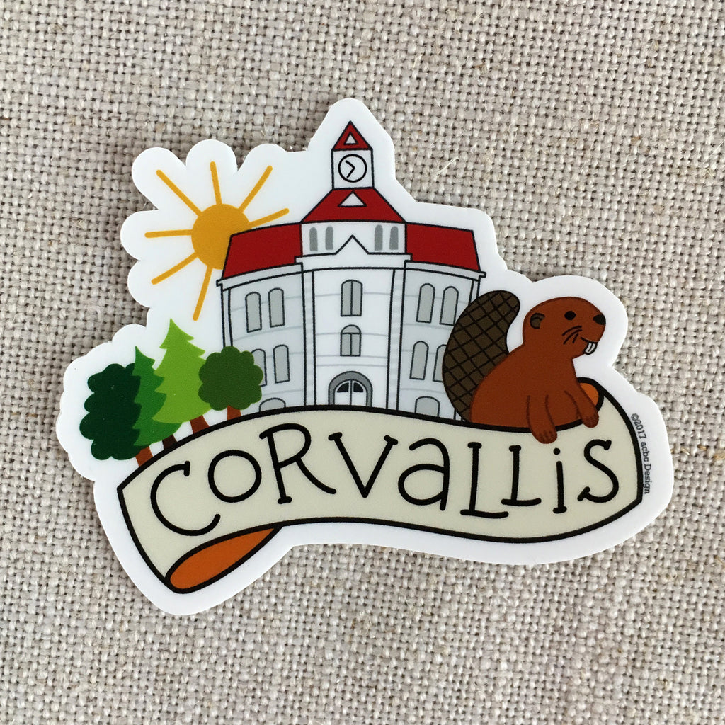 Corvallis Oregon Courthouse Vinyl Sticker