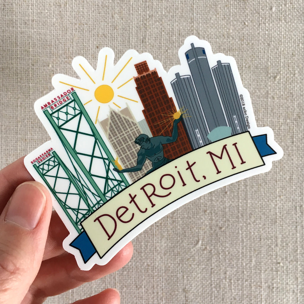Detroit, MI Vinyl Sticker