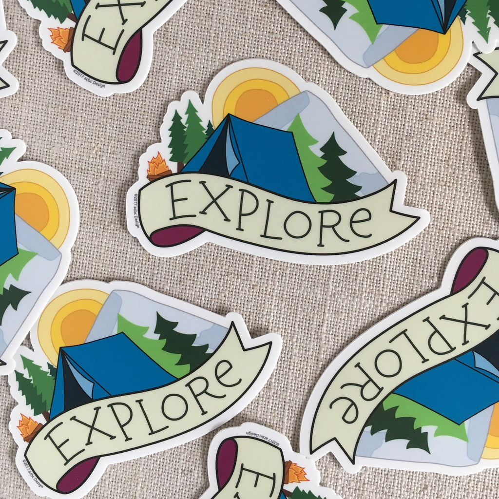 Explore Camping Vinyl Sticker