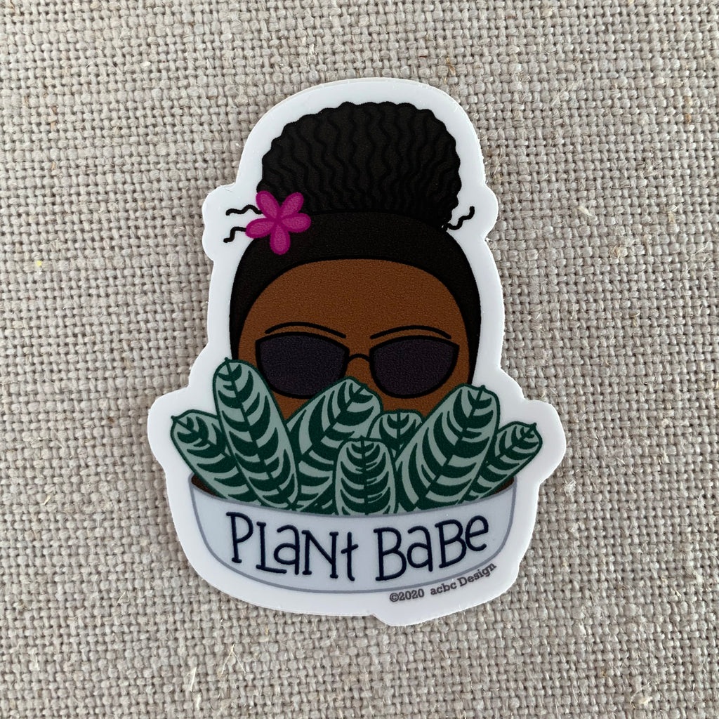 Plant Babe Black Woman Sticker