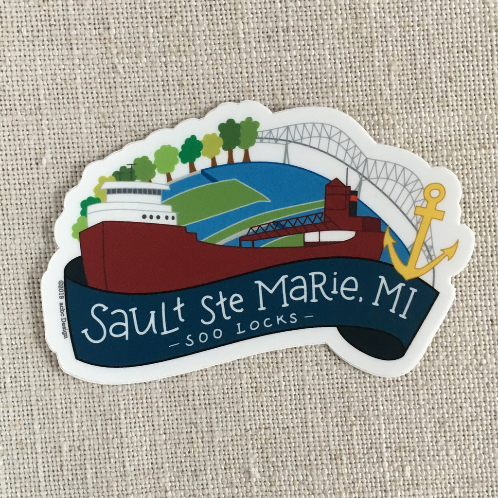 Sault Ste Marie, MI Vinyl Sticker