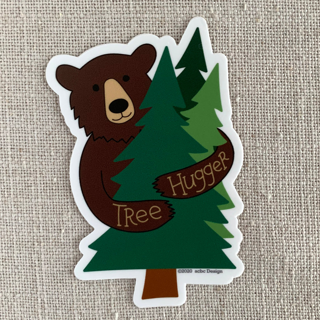 Tree Hugger Black Bear Vinyl Sticker