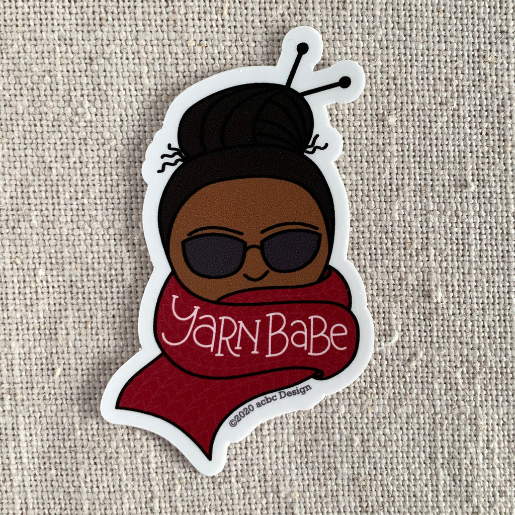 Yarn Babe Black Woman Vinyl Sticker